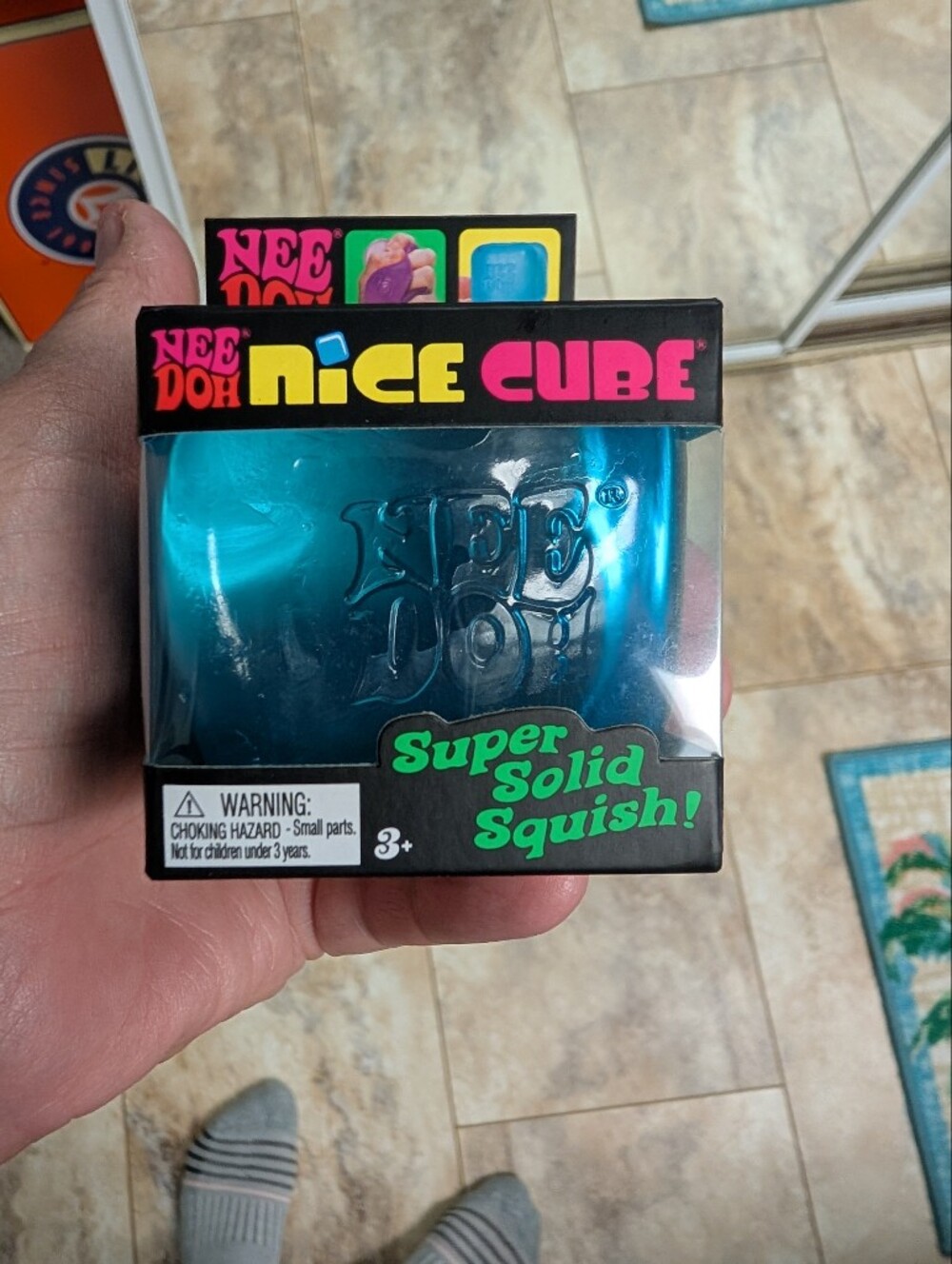 Needoh Nice Cube - Blue Super Solid Squish # Viral Needoh
